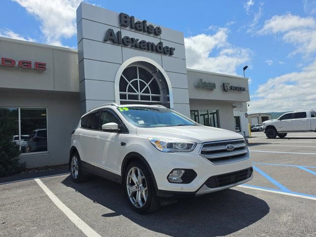 2019 Ford Escape Titanium 4WD in White Platinum Metallic Tri-Coat — front three-quarter view