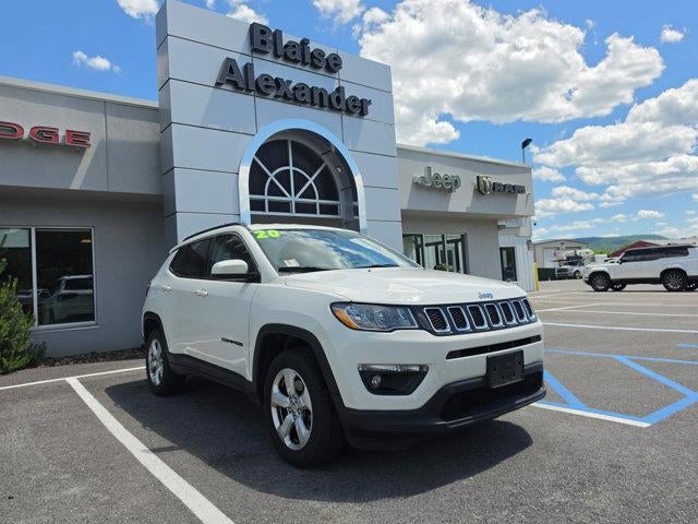 2020 Jeep Compass Latitude 4x4 in White Clearcoat — front three-quarter view