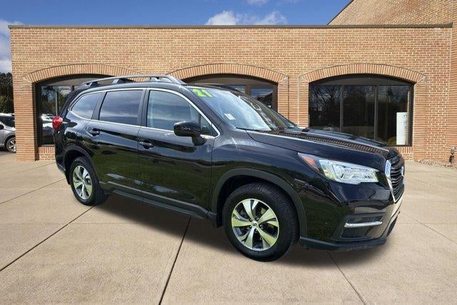 2021 Subaru Ascent Premium 7-Passenger in Crystal Black Silica — front three-quarter view