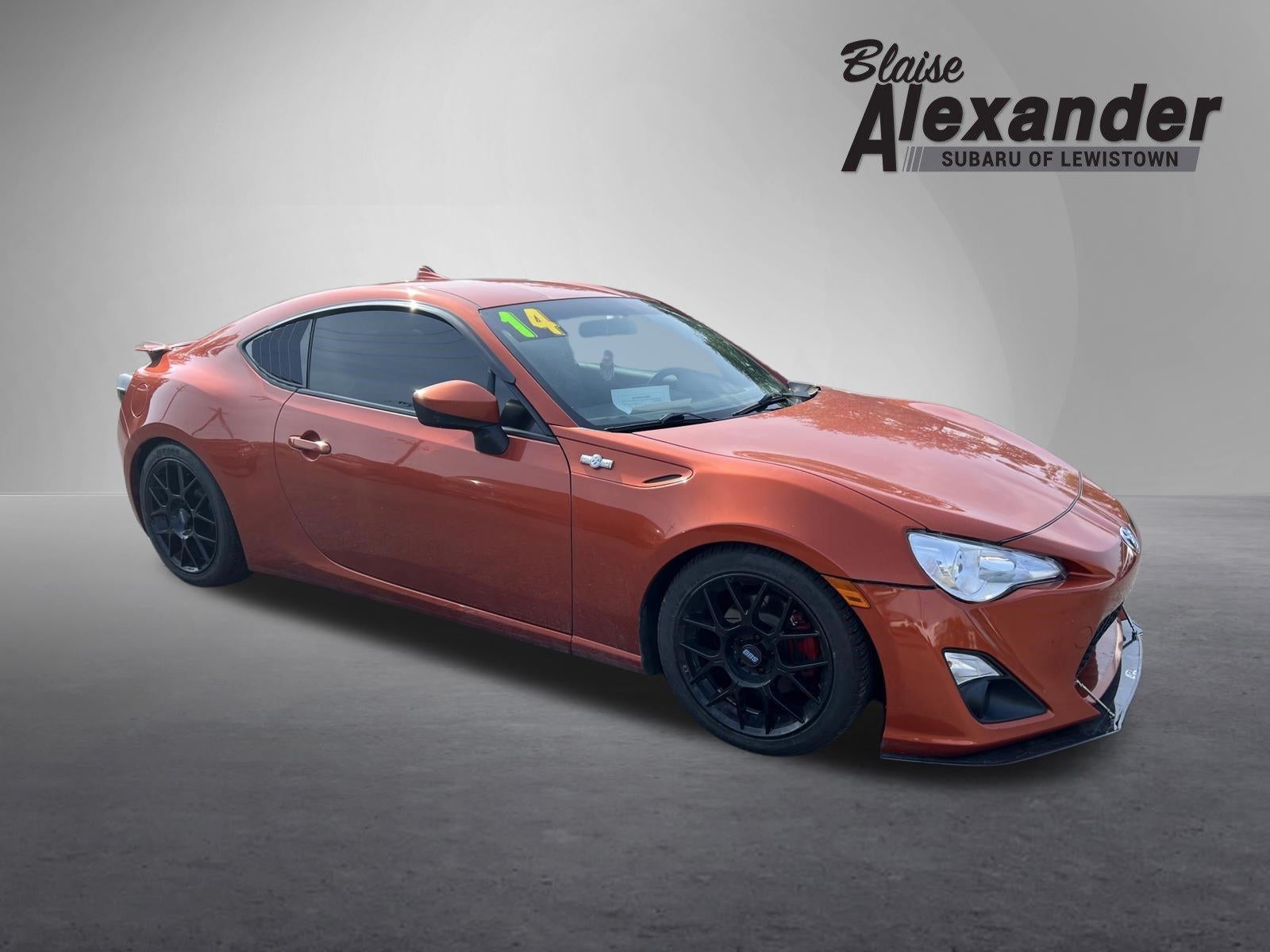 2014 Scion FR-S 2dr Cpe Auto (Natl) in Hot Lava — front three-quarter view
